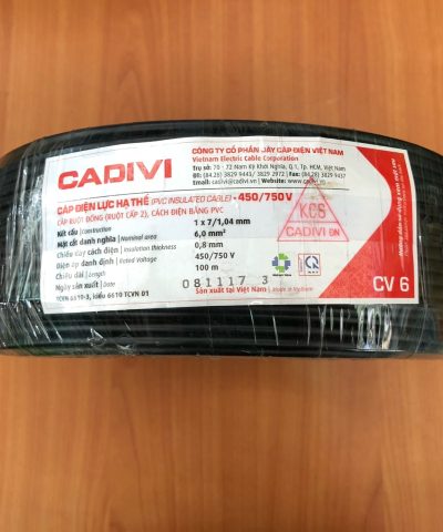 Dây cáp điện Cadivi CV 6.0 chính hãng