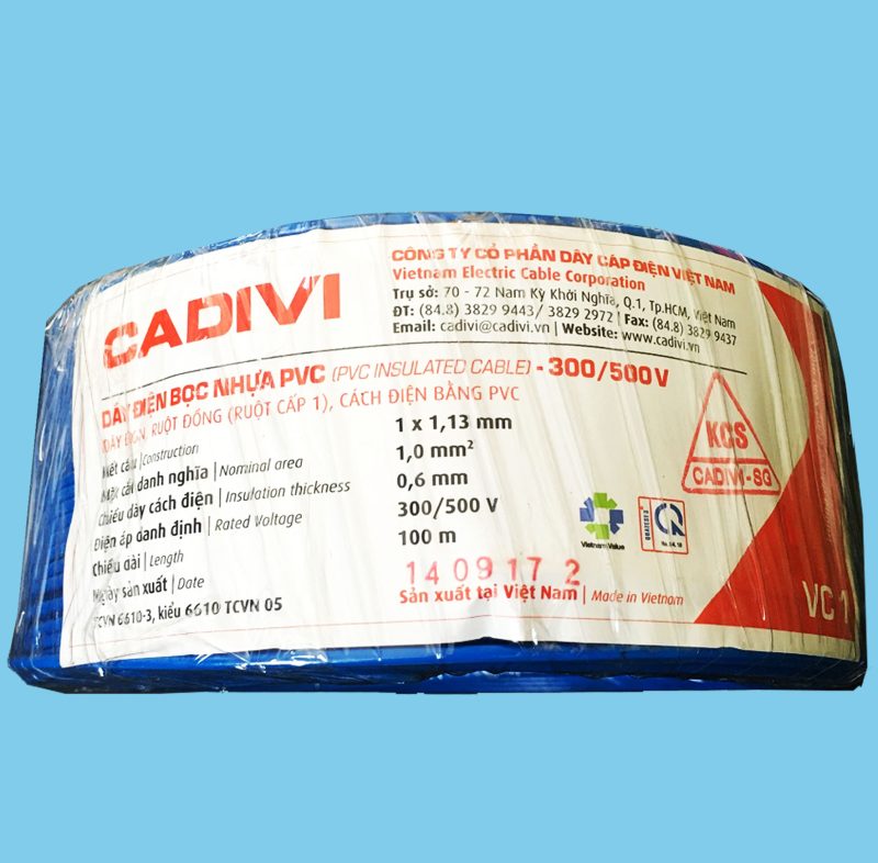 Dây điện Cadivi đơn cứng ruột đồng VC10