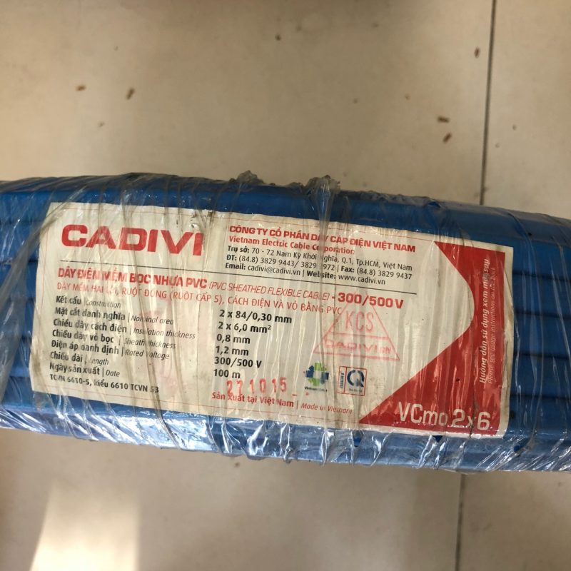 Dây điện Cadivi Ovan 2x6