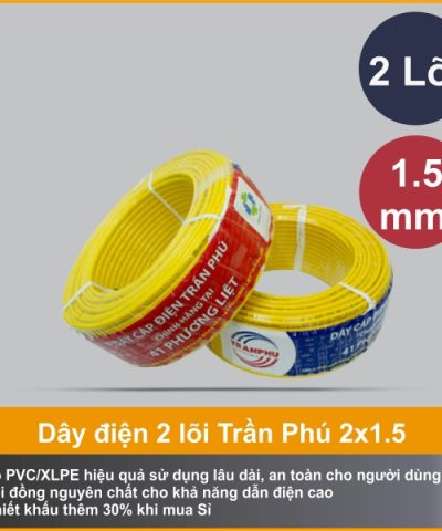 Dây điện Trần Phú VCm 2x1.5 chính hãng