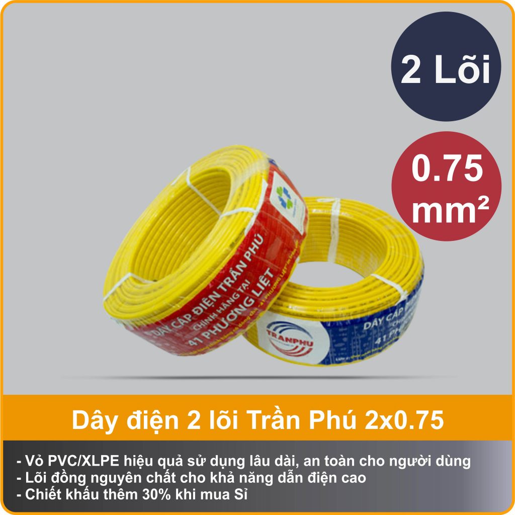 day-dien-tDây điện Trần Phú CVm 2x0.75 chính hãngran-phu-vcm-2x0.75-chinh-hang