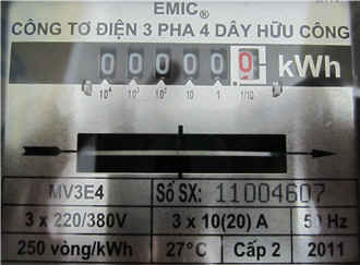 Công tơ điện 3 pha trực tiếp 10(20A)