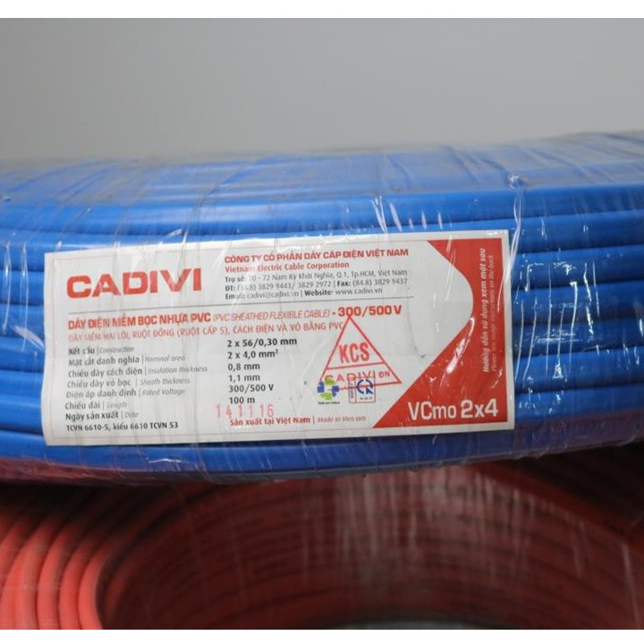 Dây điện Cadivi VCmo 2x4